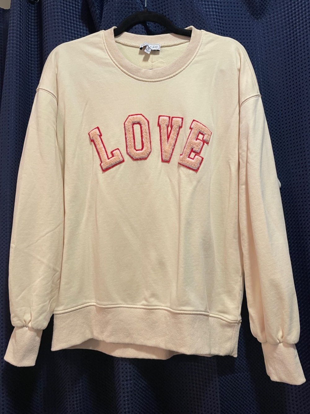 LOVE Embroidered Crewneck Sweatshirt - Cream